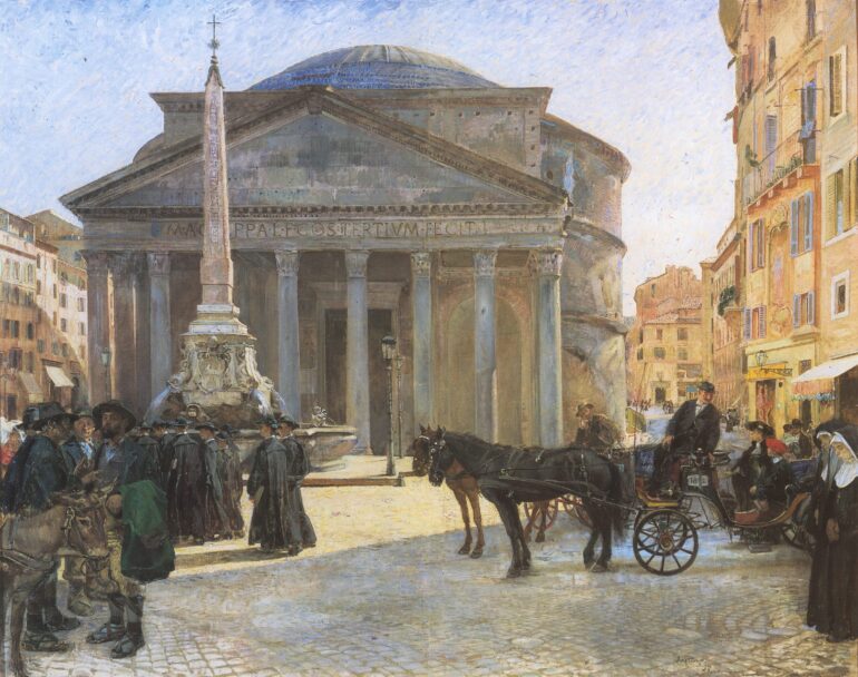 Fra Pantheon-plassen, Roma (1904).