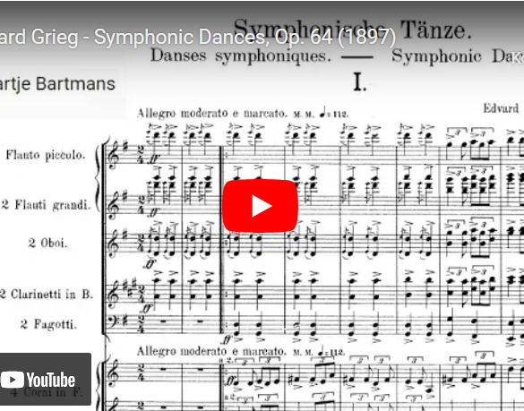 Mellemspil – Grieg:  Fire symfoniske danser op. 64 (1897).