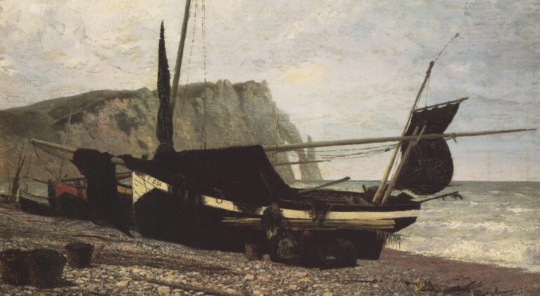 Fiskerbåt, Étretat, Normandie (1874).