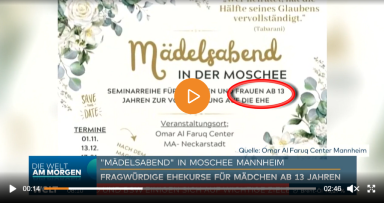 Den Korte Avis | I Tyskland bliver der holdt ægteskabskurser for piger på 13 år i moské – flere muslimer betyder flere barnebrude, også i Danmark
