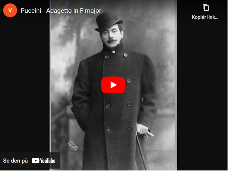 Puccini; Adagietto i F-dur (1883).