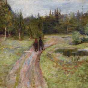 To på vei mot skogen (1884).