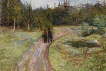 To på vei mot skogen (1884).