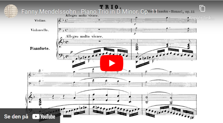 Mellemspil – Fanny Hensel: Trio i d-moll op. 11, utgitt 1850.