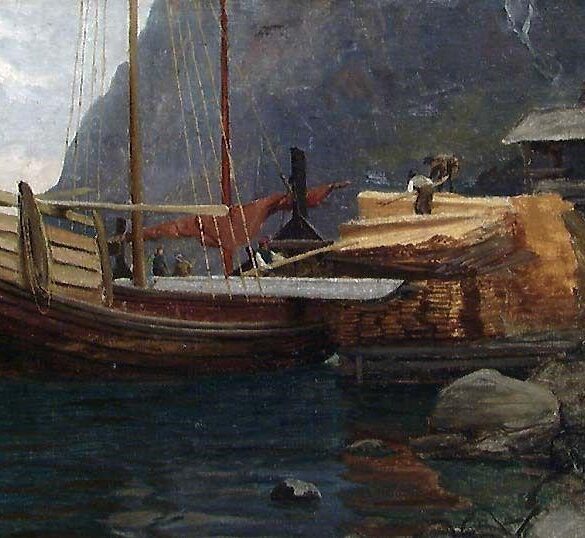 En Sognejakt (1866).
