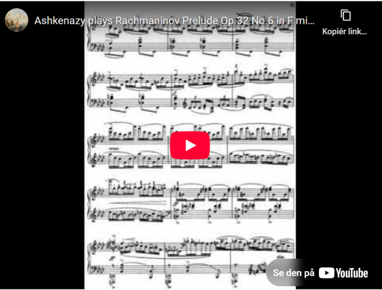 Mellemspil – Rakhmaninov: Preludium op.32 nr. 6 i f-moll (1911).