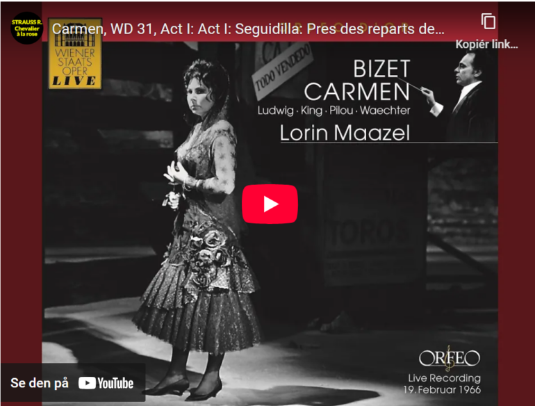 Mellemspil – Seguidilla fra første akt av Bizets opera Carmen