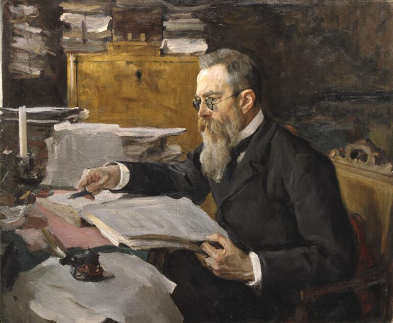 Portrett av komponisten Rimskij-Korsakov (1898).