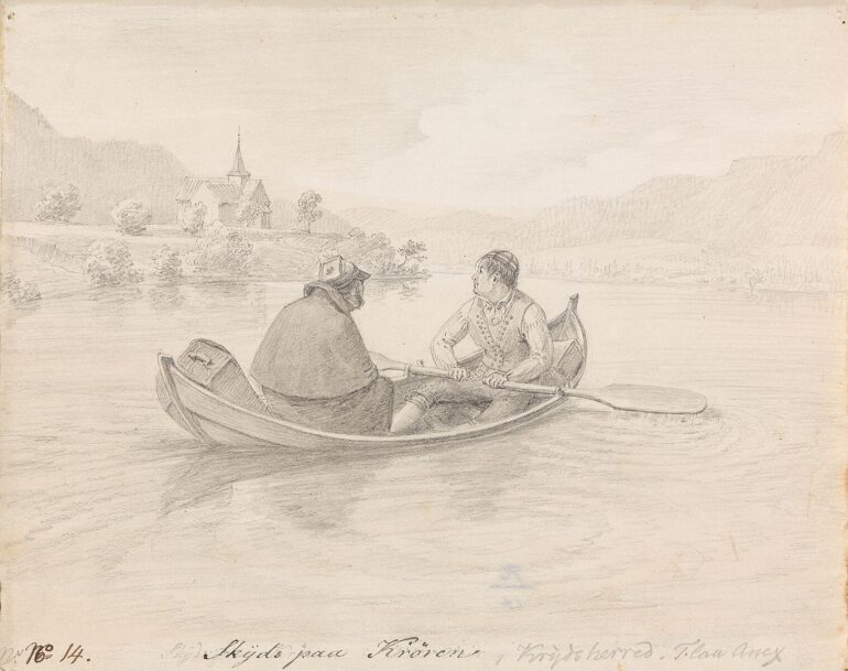 Vannskyss på Krøderen (1819).