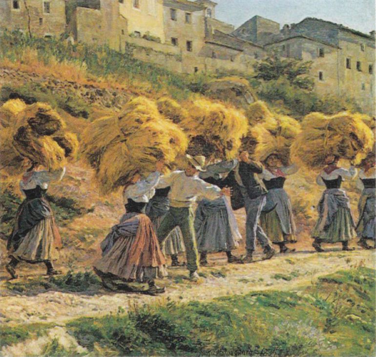 Italienske Kvinder bærer Korn (1884).