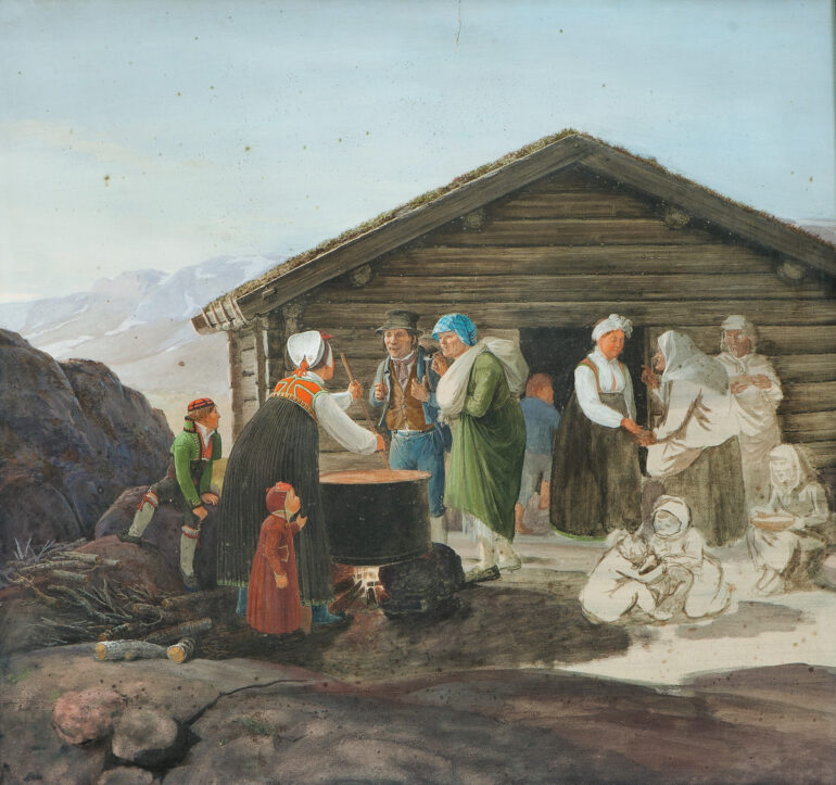 Genrescene fra Hallingdal (før 1851).