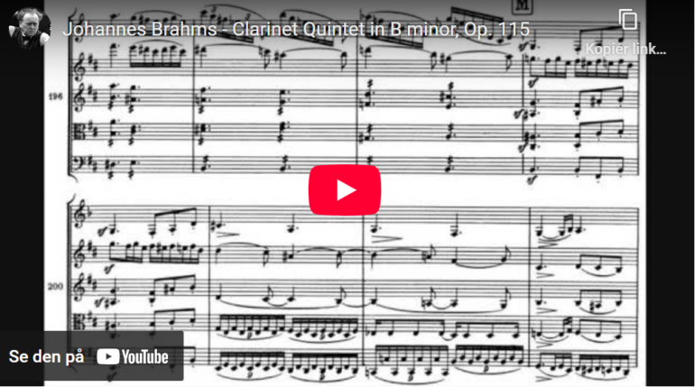 Mellemspil – Brahms: Klarinettkvintett i h-moll, op.115 (1891).
