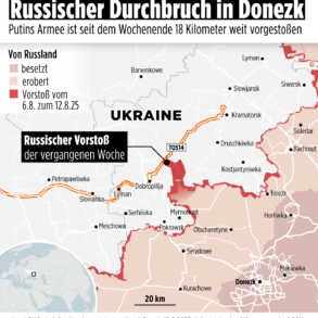 Russisk gennembrud i Donetsk