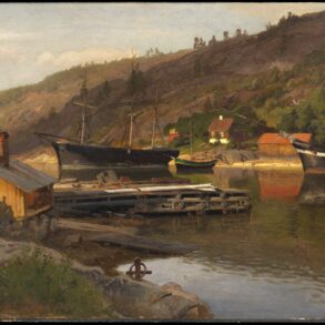 Landingsbrygge Husvik, Drøbak (1875).