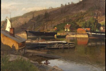 Landingsbrygge Husvik, Drøbak (1875).