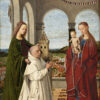 Madonna med barnet, Santa Barbara og kartusianermunken Jan Vos (c.1450).