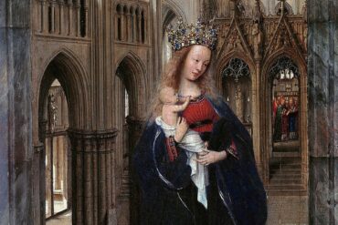 Madonna og barnet i en kirke (c.1438).