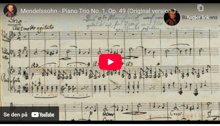 Mellemspil – Mendelssohn: Klavertrio i d-moll, op.49 (1839).