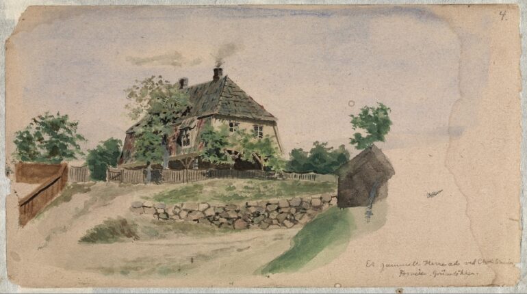 Et gammelt Herresæde ved Christiania / Fosveien, Grünerløkken (1879).