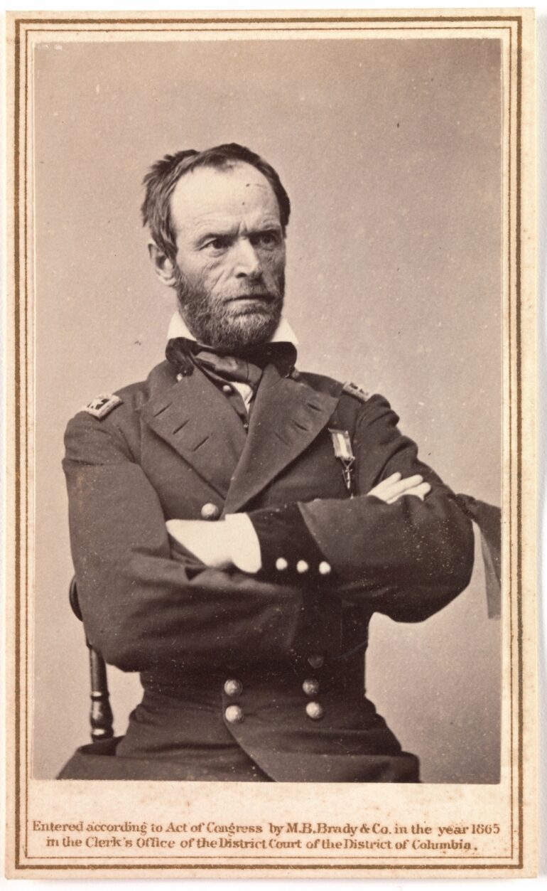 Major General William Tecumseh Sherman Wearing Mourning Armband (1865).