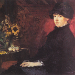 Portrett av Nicoline Peterssen (1882).
