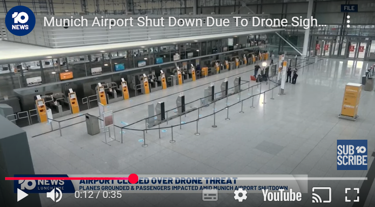 Den Korte Avis | Nu står Tyskland for tur: Droneangreb i München Lufthavn torsdag og fredag – 6500 passagerer er fortsat strandet