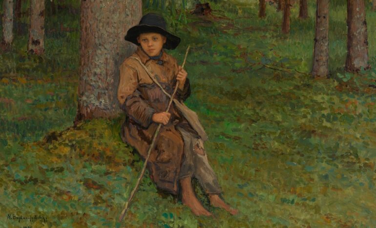 En gjetergutt i skogen (1925).