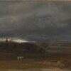 Marker ved Dresden med en hvit hest (1819).