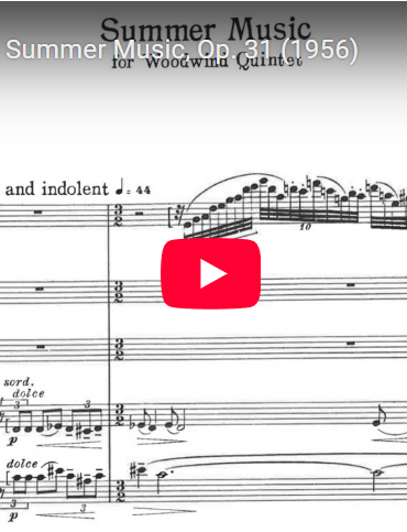 Mellemspil – Barber: Summer Music op. 31 for blåserkvintett (1956),