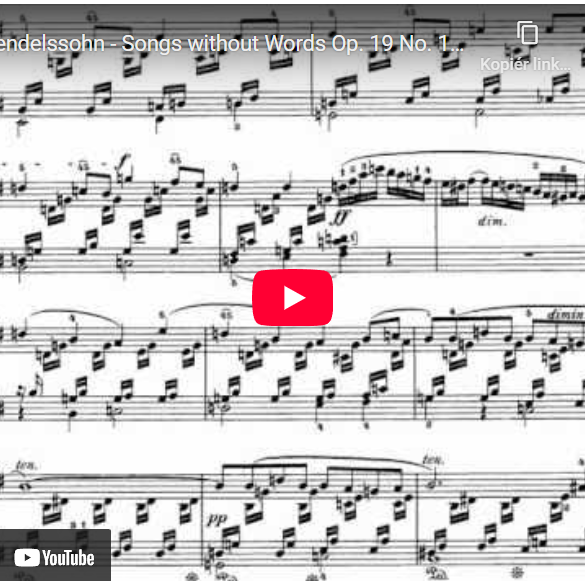 Mellemspil – Mendelssohn: Lied ohne Worte op.19 nr 1 (1832).