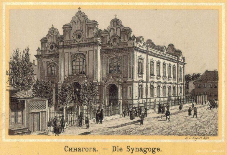 Den store synagogen i Riga, Latvia (1871-1941).