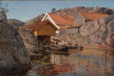 Mellem Klipper. Møl, Ny-Hellesund (1899).