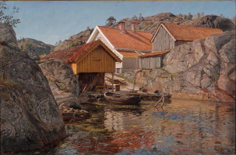 Mellem Klipper. Møl, Ny-Hellesund (1899).