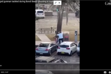 Den Korte Avis | To terrorister skød og dræbte mindst 12 ved jødisk festival på strand i Australien – her bliver en af dem afvæbnet af modig mand