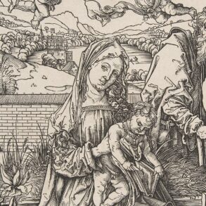 Den hellige familie med tre harer (c.1496).