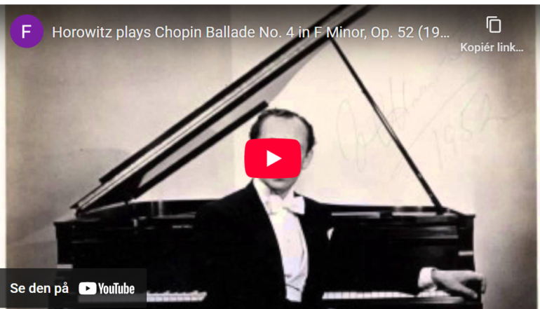 Mellemspil – Chopin: Ballade i f-moll op.52 (1842).
