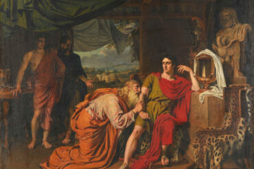 Priamos ber Achilles om å utlevere Hektors lik (1824).