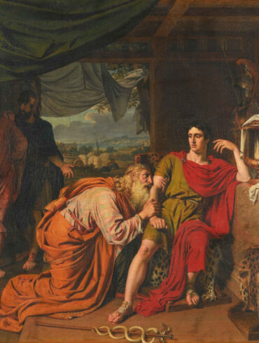 Priamos ber Achilles om å utlevere Hektors lik (1824).