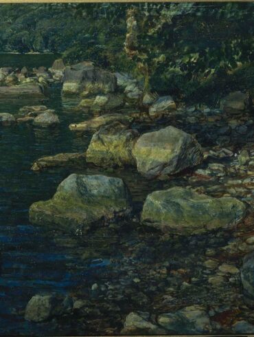 Vann og stein i nærheten av Palazzuola, Italia (tidlig 1850-tall).