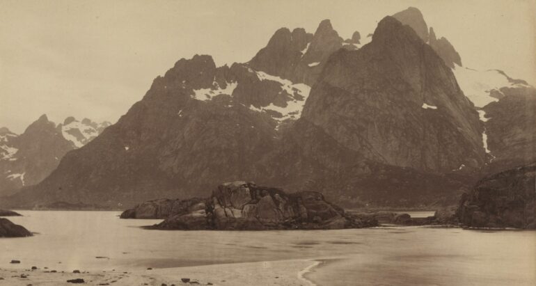 Braksæt-tinderne i Raftsund, Hadsel, Nordland (1864-89).
