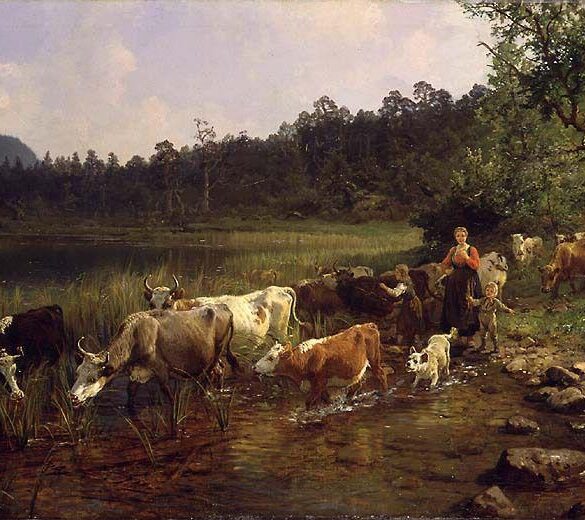 Sommerdag ved tjernet (1876).