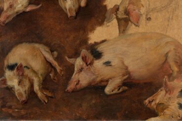 Studie av seks griser (c.1900).