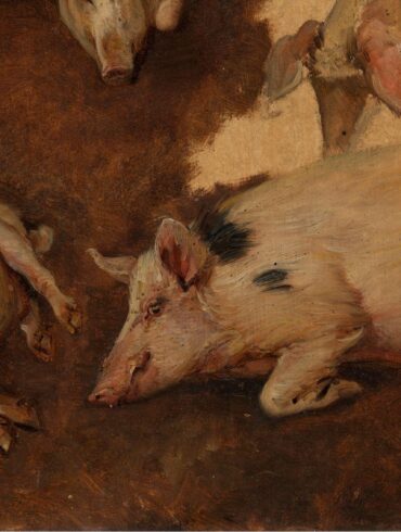 Studie av seks griser (c.1900).