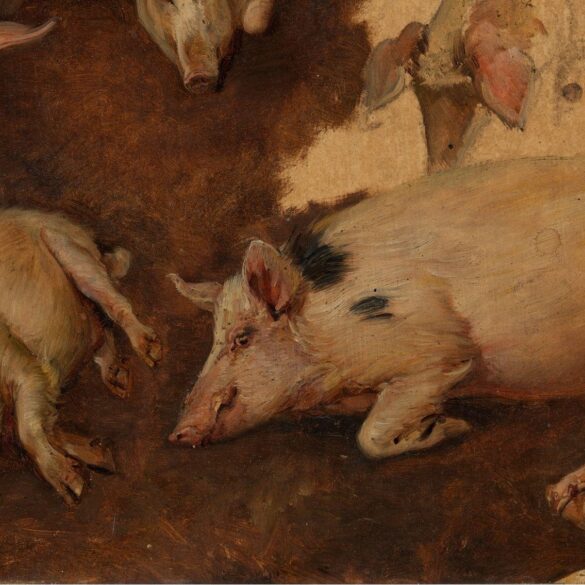 Studie av seks griser (c.1900).