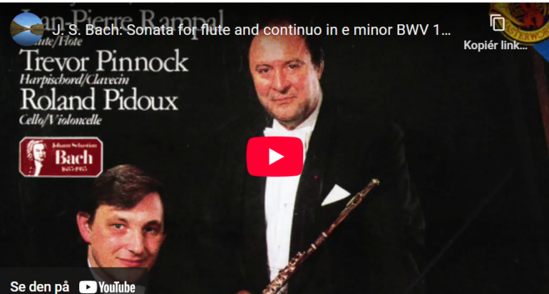 Mellemspil – Bach: Sonate i e-moll for fløyte og basso continuo BWV 1034 (1717-23?).