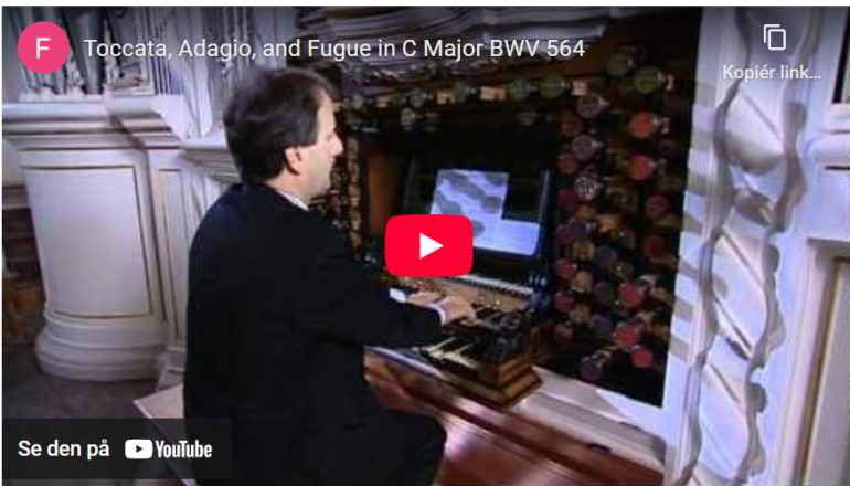 Mellemspil – Bach: Toccata, adagio og fuge i C-dur, BWV 564 (1719–27).