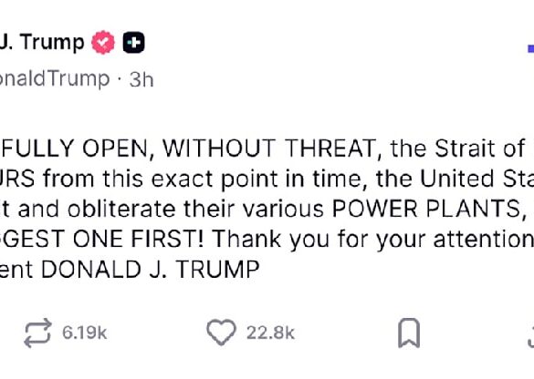 Den Korte Avis | Iran har missiler, der rækker 4000 km og kan ramme mål i Europa – nu kommer Trump med ultimatum: Vi bomber Irans kraftværker, hvis de ikke åbner Hormuzstrædet