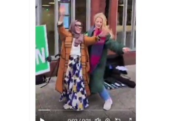 Farlig alliance: Venstrefløjspolitiker leflede for byens mange muslimer og vandt: Her danser hun til den arabiske sang “Mit blod er palæstinensisk”