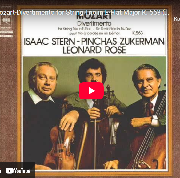Mellemspil – Mozart: Divertimento for stryketrio i Ess-dur K 563 (1788).