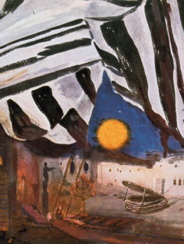 Utkast til scenografi for en ballett etter Oscar Wildes Salome (1913).